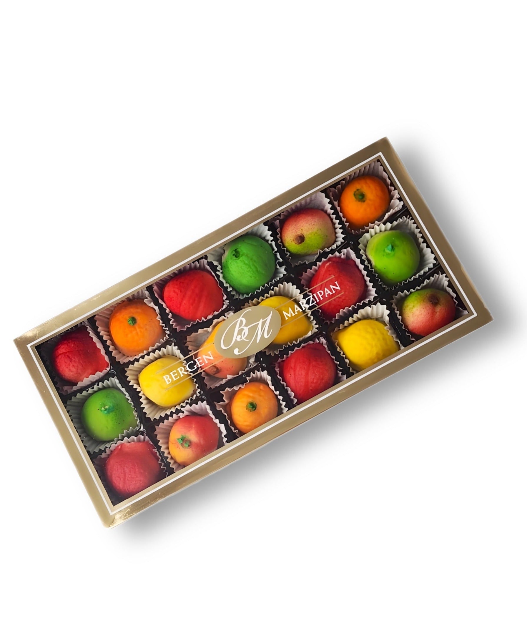 Bergen Marzipan – Bergen Assorted Fruit Marzipan in Box, 18 piece – OHYDHC